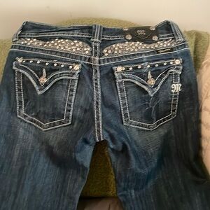 Miss Me Blue Boot Cut Jeans with Embellished Details